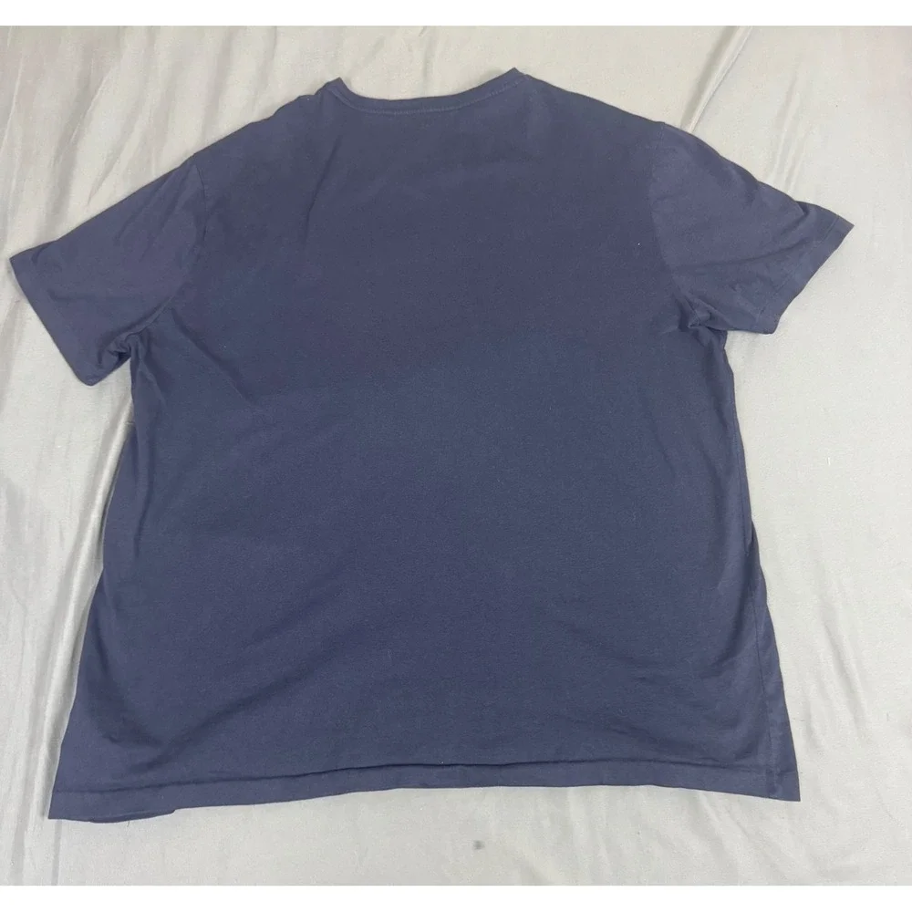 Polo Ralph Lauren Mens V-Neck T-Shirt Navy Blue Red Pony Logo XL Cotton Tee